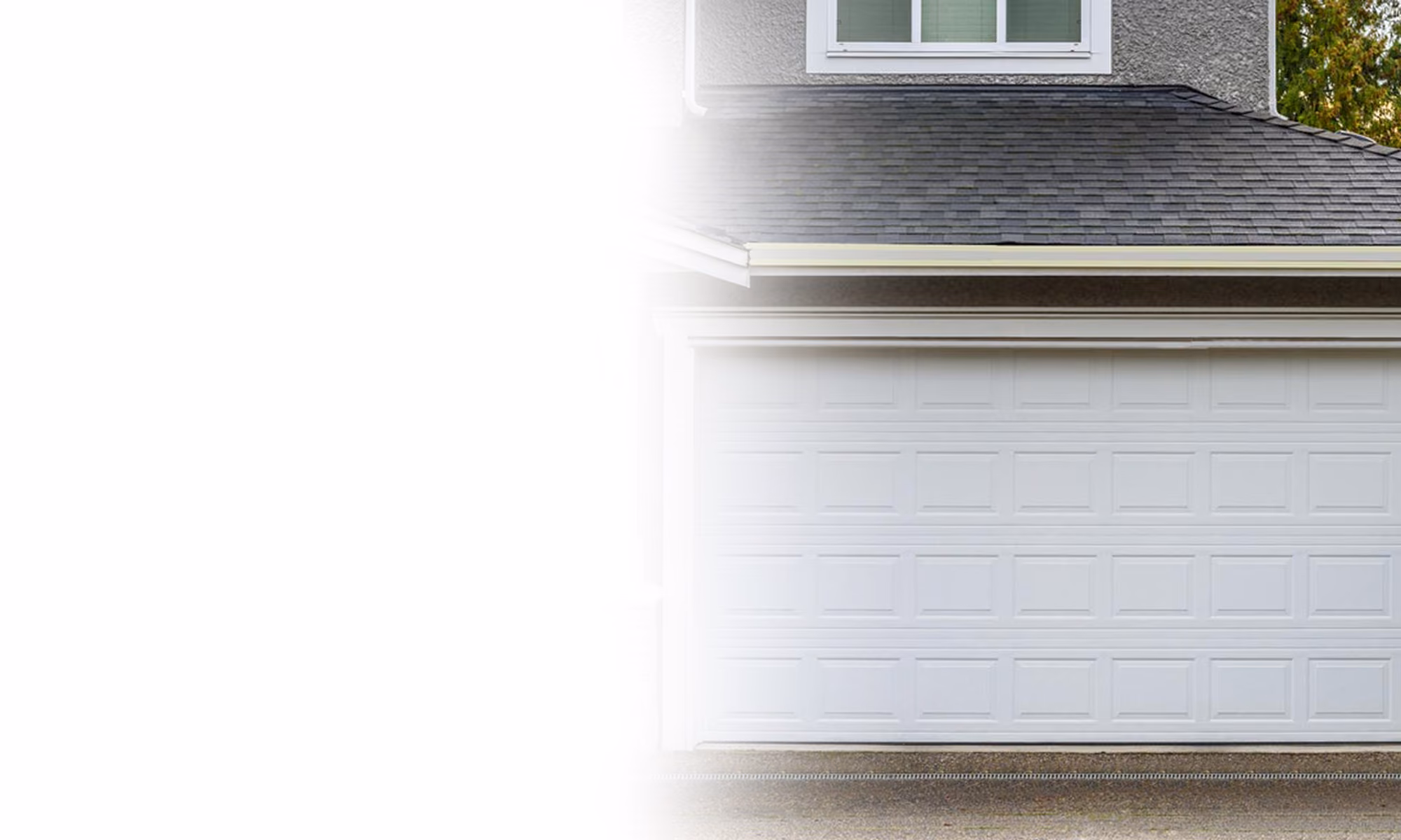 Modern white garage door